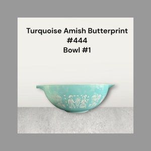 Vintage Pyrex Turquoise Amish Butterprint 444